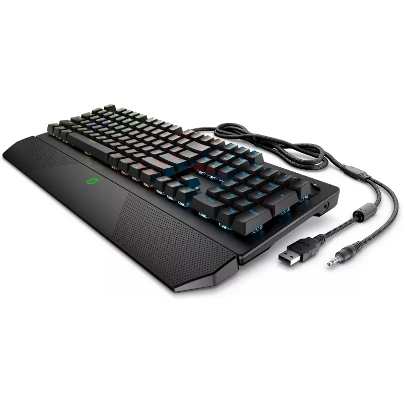 HP Pavilion Gaming teclado 800, tamanho completo (100%), com fios, USB, mecânico, preto