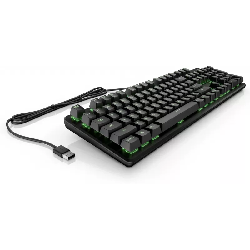 HP Pavilion Gaming teclado 550, tamanho completo (100%), com fios, USB, LED, preto
