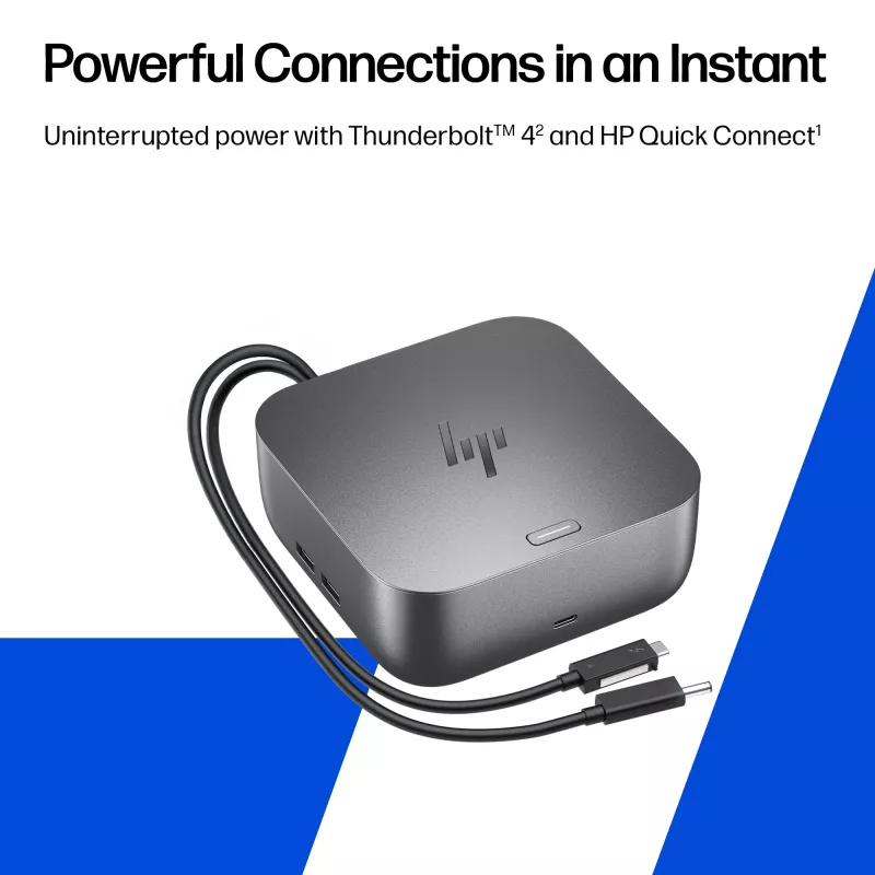 HP Thunderbolt 4 Ultra 280W G6 dock, com fios, Thunderbolt 4, 280 W, 10,100,1000,2500 Mbit/s, cinzento, 8K Ultra HD
