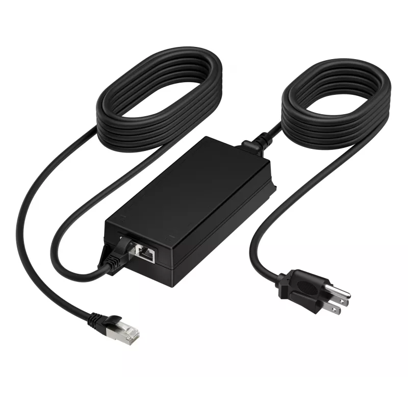 HP Poly PoE++ 65W adaptador 2.5G com cabo CAT6A de 3,66 m e cabo de alimentação