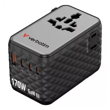 Verbatim Charge 'n' Travel 170W Adaptador de viagem universal Preto