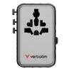 Verbatim Charge 'n' Travel 100W Adaptador de viagem universal com cabo retrátil Preto