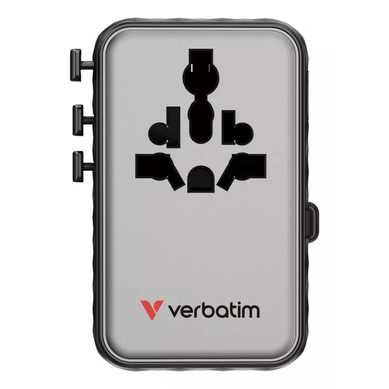 Verbatim Charge 'n' Travel 100W Adaptador de viagem universal com cabo retrátil Preto