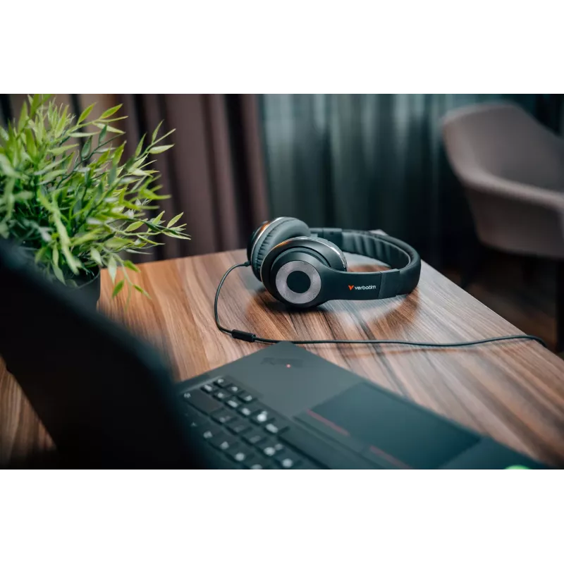 Verbatim TruSound Auscultador USB-C, Com fios, Música/dia a dia, 20 - 20000 Hz, 200,9 g, Auscultador, Preto