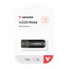 Verbatim V200 Metal Pen drive USB 128 GB, 128 GB, USB Type-A, 3.2 Gen 1 (3.1 Gen 1), 200 MB/s, Tampa, Preto