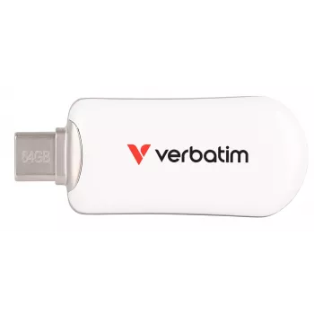 Verbatim Plectra Pen drive USB-C Branco 64 GB, 64 GB, USB Type-C, 3.2 Gen 1 (3.1 Gen 1), 100 MB/s, sem tampa, branco