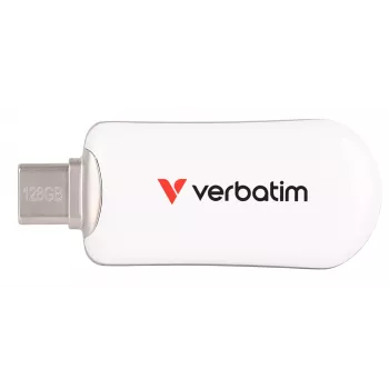 Verbatim Plectra Pen drive USB-C Branco 128 GB, 128 GB, USB Type-C, 3.2 Gen 1 (3.1 Gen 1), 100 MB/s, sem tampa, Branco