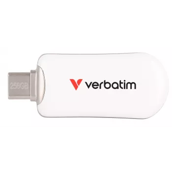 Verbatim Plectra Pen drive USB-C Branco 256GB, 256 GB, USB Type-C, 3.2 Gen 1 (3.1 Gen 1), 100 MB/s, Sem tampa, Branco