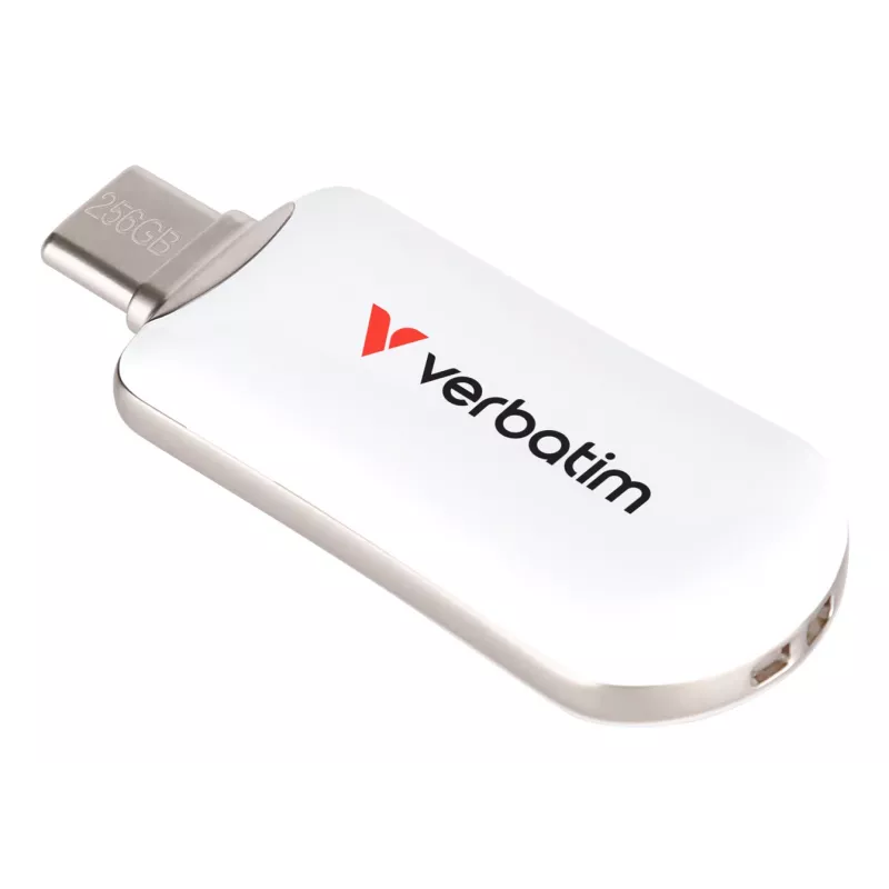 Verbatim Plectra Pen drive USB-C Branco 256GB, 256 GB, USB Type-C, 3.2 Gen 1 (3.1 Gen 1), 100 MB/s, Sem tampa, Branco
