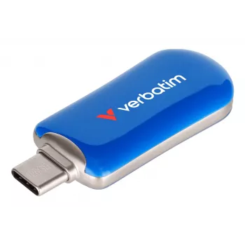 Pen drive USB-C Verbatim Plectra azul 128GB, 128 GB, USB Type-C, 3.2 Gen 1 (3.1 Gen 1), 100 MB/s, sem tampa, azul