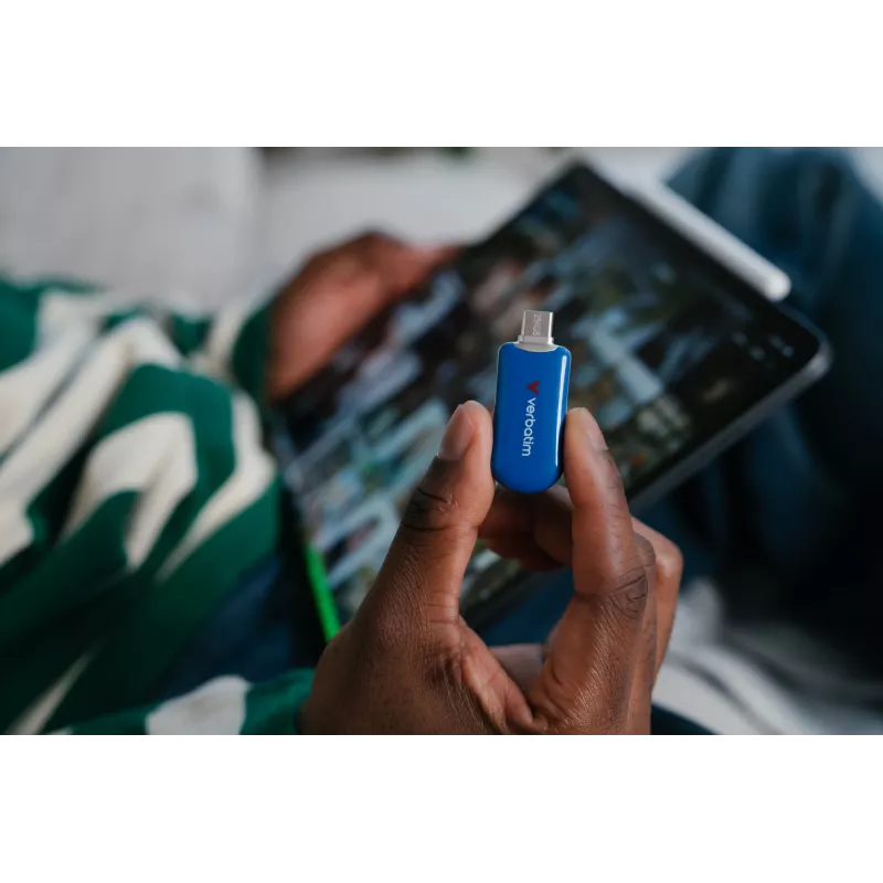 Pen drive USB-C Verbatim Plectra azul 128GB, 128 GB, USB Type-C, 3.2 Gen 1 (3.1 Gen 1), 100 MB/s, sem tampa, azul