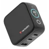 Carregador Verbatim Mini GaN 65W com visor, interior, AC, 20 V, preto
