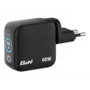 Carregador Verbatim Mini GaN 65W com visor, interior, AC, 20 V, preto