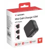Carregador Verbatim Mini GaN 65W com visor, interior, AC, 20 V, preto