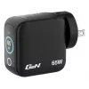 Carregador Verbatim Mini GaN 65W com visor, interior, AC, 20 V, preto
