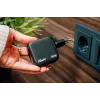 Carregador Verbatim Mini GaN 65W com visor, interior, AC, 20 V, preto