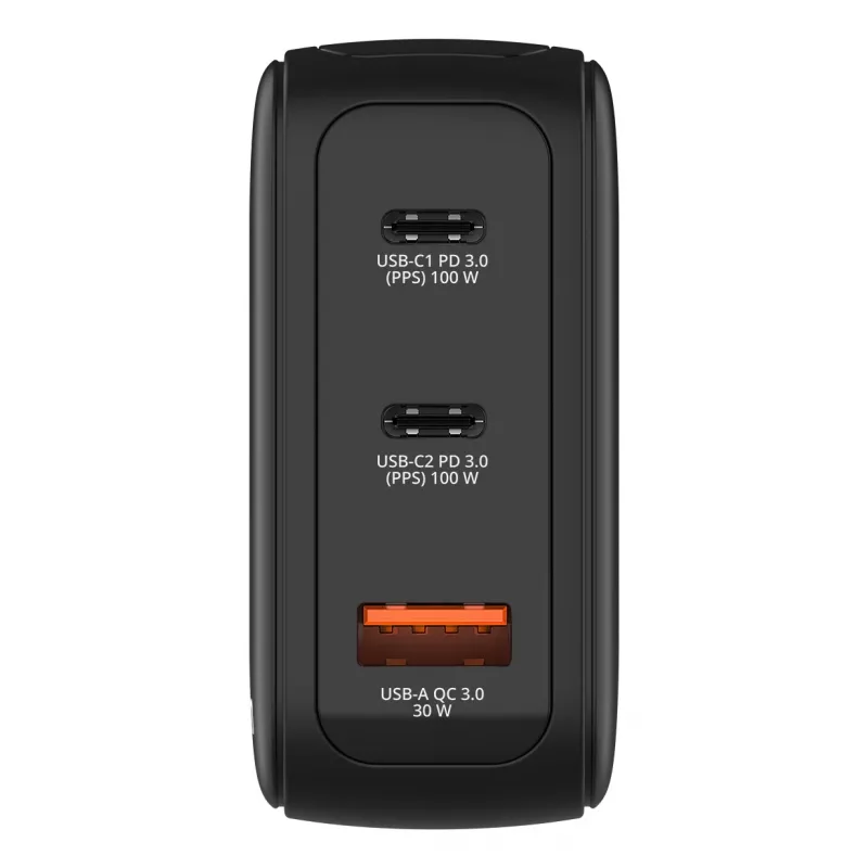 Carregador Verbatim Mini GaN 100W com visor, interior, AC, 20 V, preto