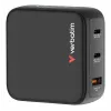 Carregador Verbatim Mini GaN 100W com visor, interior, AC, 20 V, preto