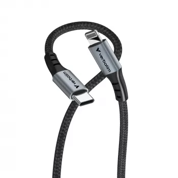 Cabo Verbatim Sync & Charge USB-C para Lightning 120 cm, 1,2 m, Lightning, USB C, ficha, ficha, preto