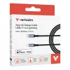 Cabo Verbatim Sync & Charge USB-C para Lightning 120 cm, 1,2 m, Lightning, USB C, ficha, ficha, preto