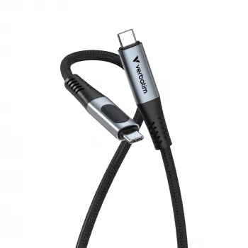 Cabo Verbatim Sync & Charge USB-C para USB-C 240W 40 Gbit/s com ecrã 120 cm