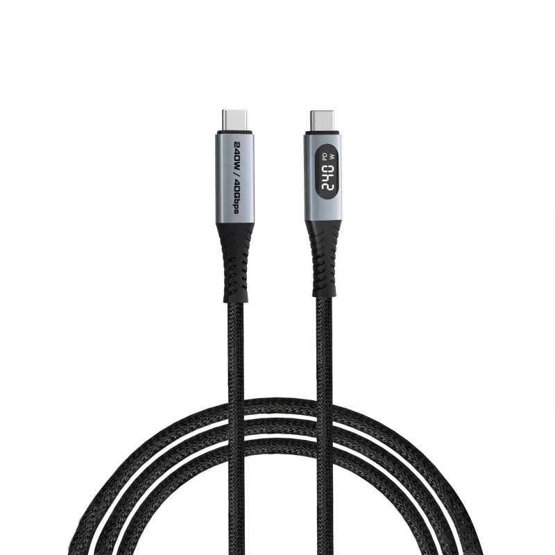 Cabo Verbatim Sync & Charge USB-C para USB-C 240W 40 Gbit/s com ecrã 120 cm