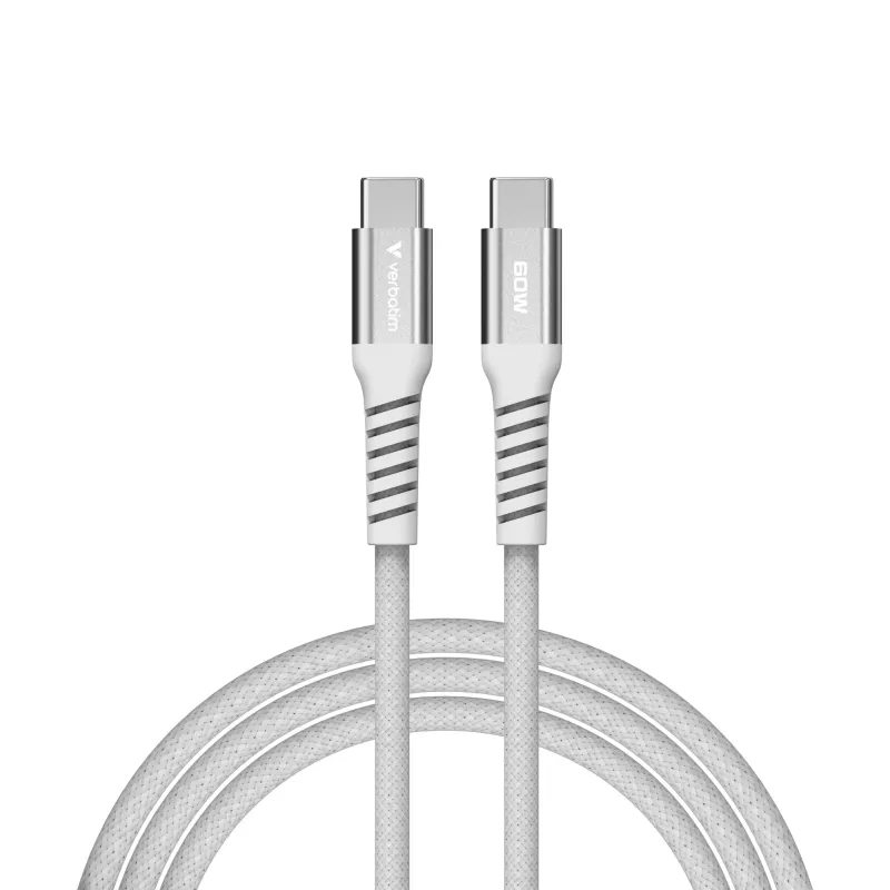 Cabo magnético Verbatim Sync & Charge - 60W USB-C para USB-C 120 cm cinzento