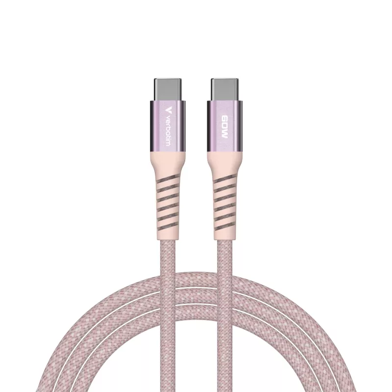 Cabo magnético Verbatim Sync & Charge – 60 W USB-C para USB-C, 120 cm, rosa