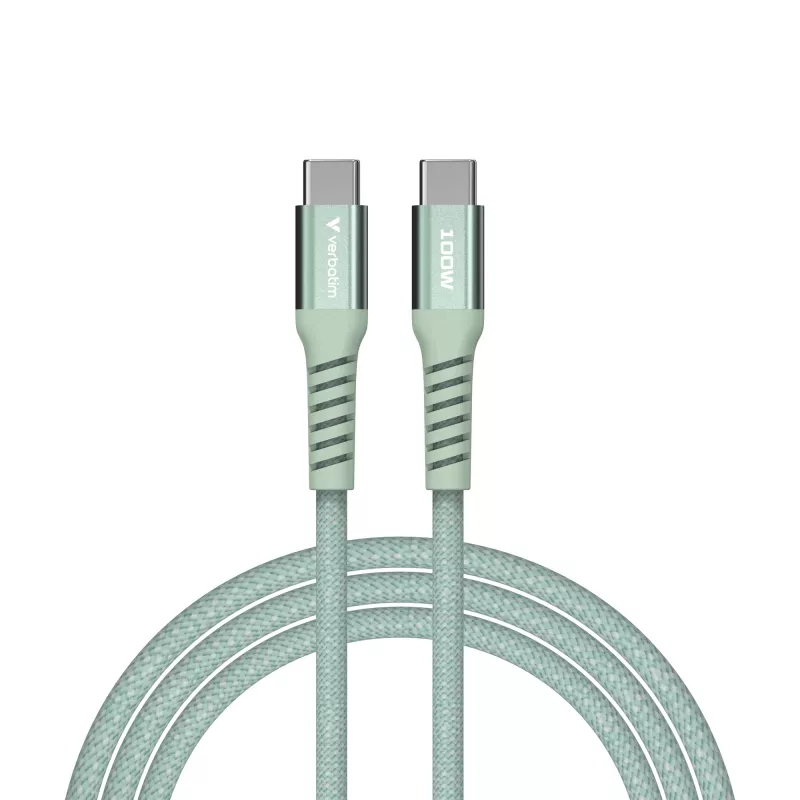 Cabo magnético Verbatim Sync & Charge - 100W USB-C para USB-C 120 cm verde