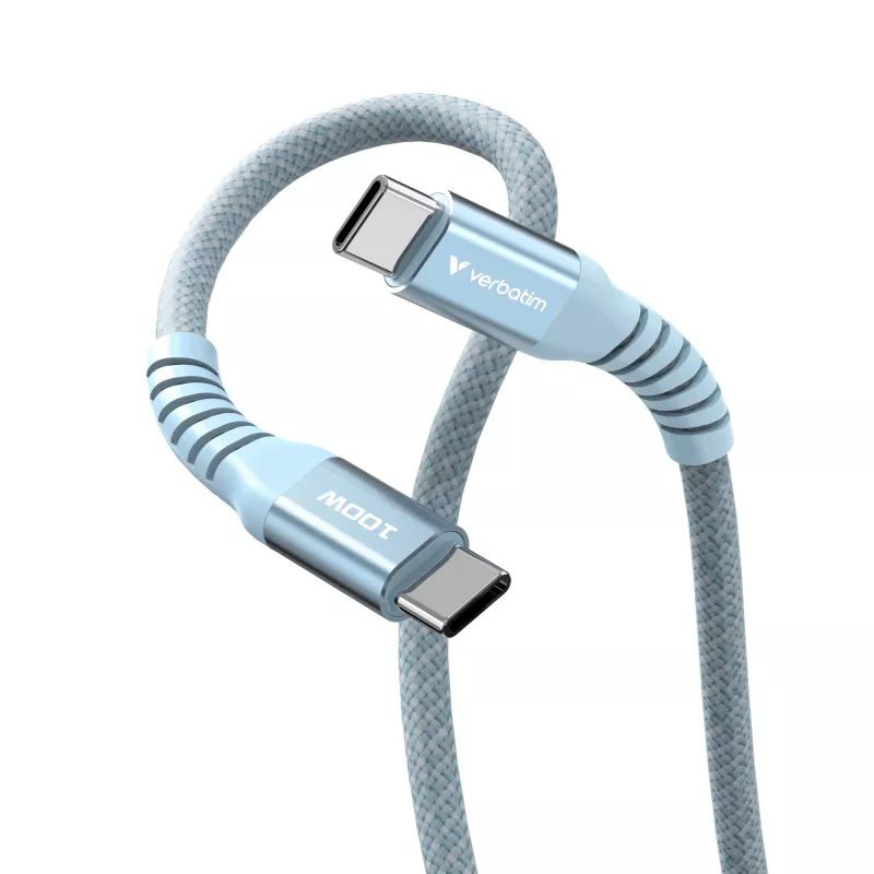 Cabo magnético Verbatim Sync & Charge – 100W USB-C para USB-C 120 cm azul