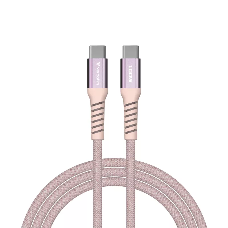 Cabo magnético Verbatim Sync & Charge – 100W USB-C para USB-C, 120 cm, rosa
