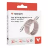 Cabo magnético Verbatim Sync & Charge – 100W USB-C para USB-C, 120 cm, rosa