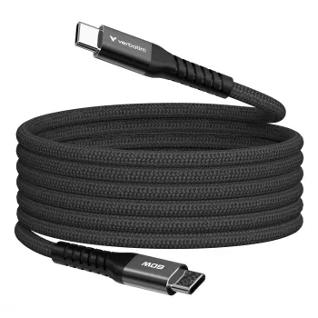 Cabo magnético Verbatim Sync & Charge – 60 W USB-C para USB-C, 120 cm, preto