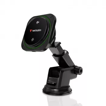 Carregador de automóvel sem fios magnético Verbatim Charge 'n' Drive Qi2 RGB