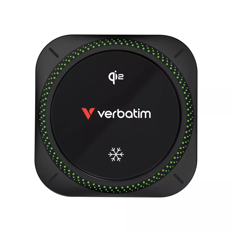 Carregador de automóvel sem fios magnético Verbatim Charge 'n' Drive Qi2 RGB