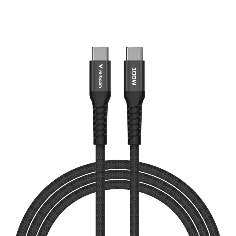 Cabo magnético Verbatim Sync & Charge – 100 W USB-C para USB-C 120 cm preto