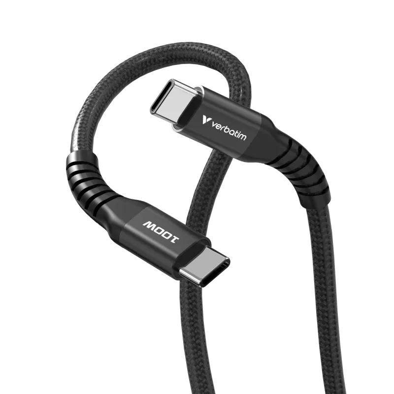Cabo magnético Verbatim Sync & Charge – 100 W USB-C para USB-C 120 cm preto