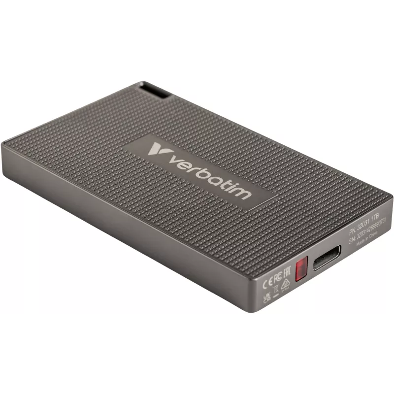 SSD Verbatim Metal Mini USB-C 3.2 Gen 2 1 TB, 1 TB, USB Type-C, USB 3.2 Gen 2x2, 2000 MB/s, 10 Gbit/s, cinzento