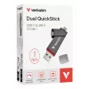 Pen USB Verbatim Dual QuickStick 1 TB USB Type-A / USB Type-C 3.2 Gen 1 (3.1 Gen 1) cinzento