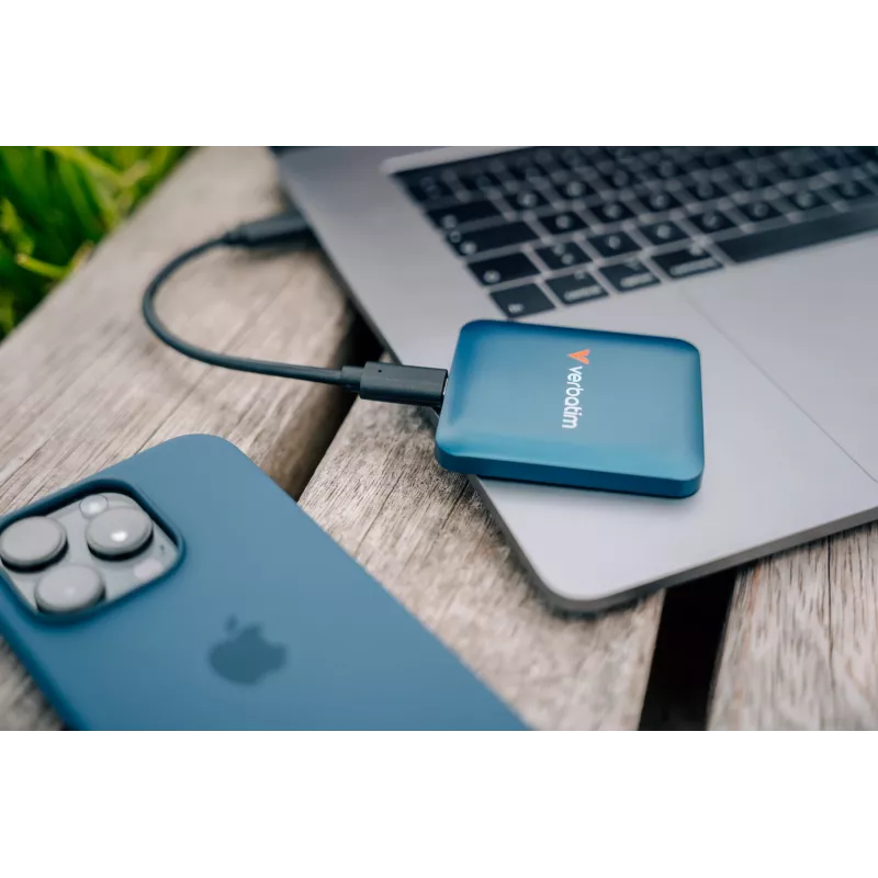 SSD Verbatim SnapBack 1TB azul Metallic, 1 TB, USB Type-C, USB 3.2 Gen 2x2, 2000 MB/s, 20 Gbit/s, azul