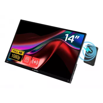 Monitor tátil portátil Verbatim Light 14 polegadas Full HD 1080p e alimentação sem fios