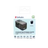 Adaptador de viagem universal Verbatim UTA-06 100W GaN III com 2 x USB-C PD e QC 4+ e 2 x portas USB-A QC 3.0