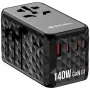 Adaptador de viagem universal Verbatim UTA-10 140W GaN III com 2 x USB-C PD 3.1 e QC 4+, 1 x USB-C PD 3.0 e 1 x porta USB-A QC 3.0