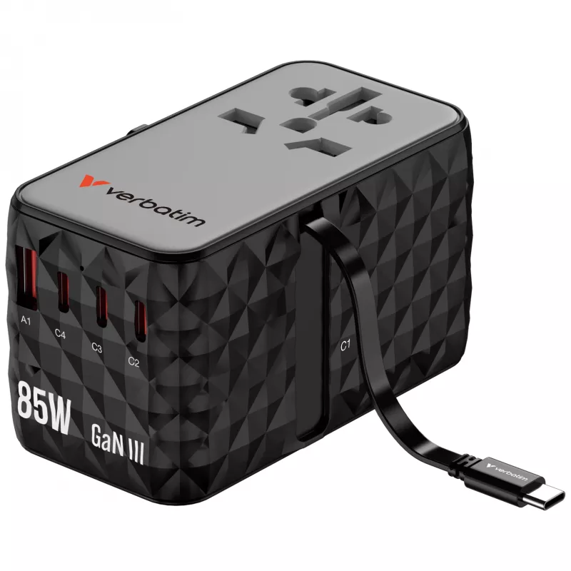 Cabo retrátil Verbatim Charge 'n' Travel Diamond 85W CNT-02