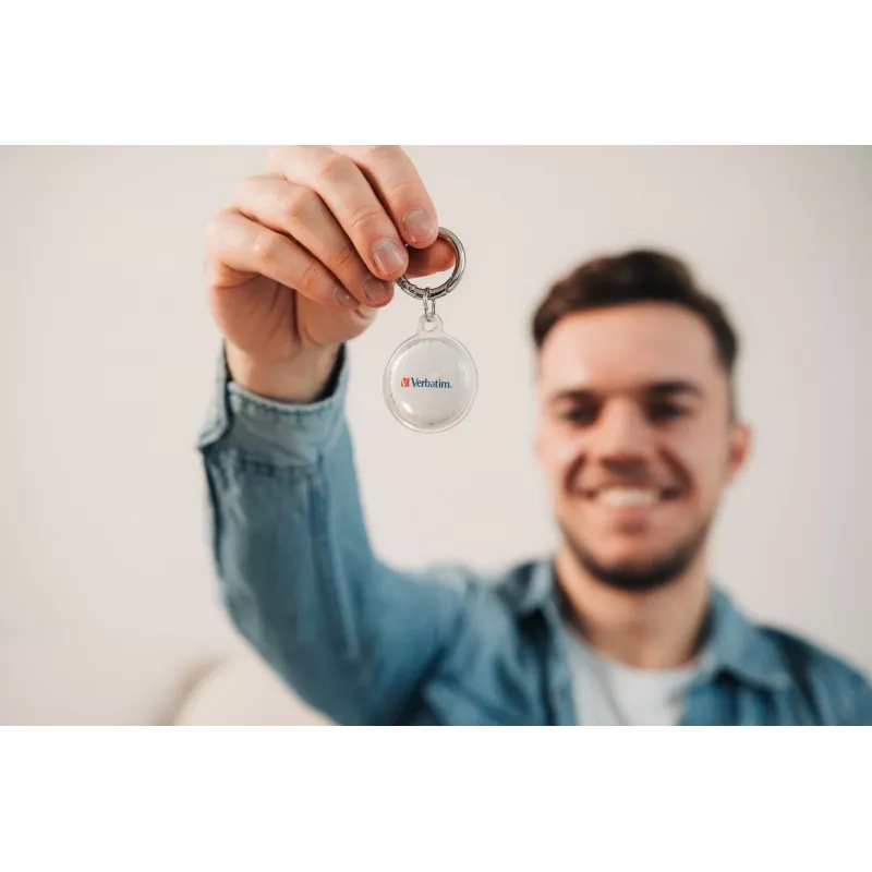 Rastreador Bluetooth Verbatim My Finder Coin – pack de 2, pessoal, localizador, preto, branco, resistente ao pó, à prova de água, IP66, CR2032