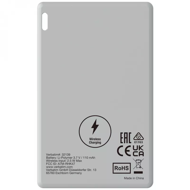 Localizador de objetos Bluetooth Verbatim My Finder Card pack de 1 prateado, pessoal, localizador, prateado, resistente ao pó, à prova de água, IP66, 1440 h