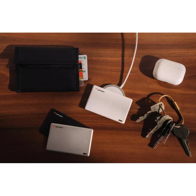 Localizador de objetos Bluetooth Verbatim My Finder Card pack de 2 preto / prateado