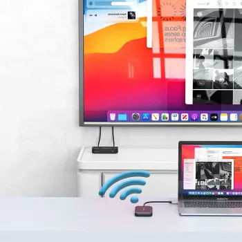 Adaptador de ecrã sem fios Verbatim Share My Screen 1080p USB-C com hub WDA-01