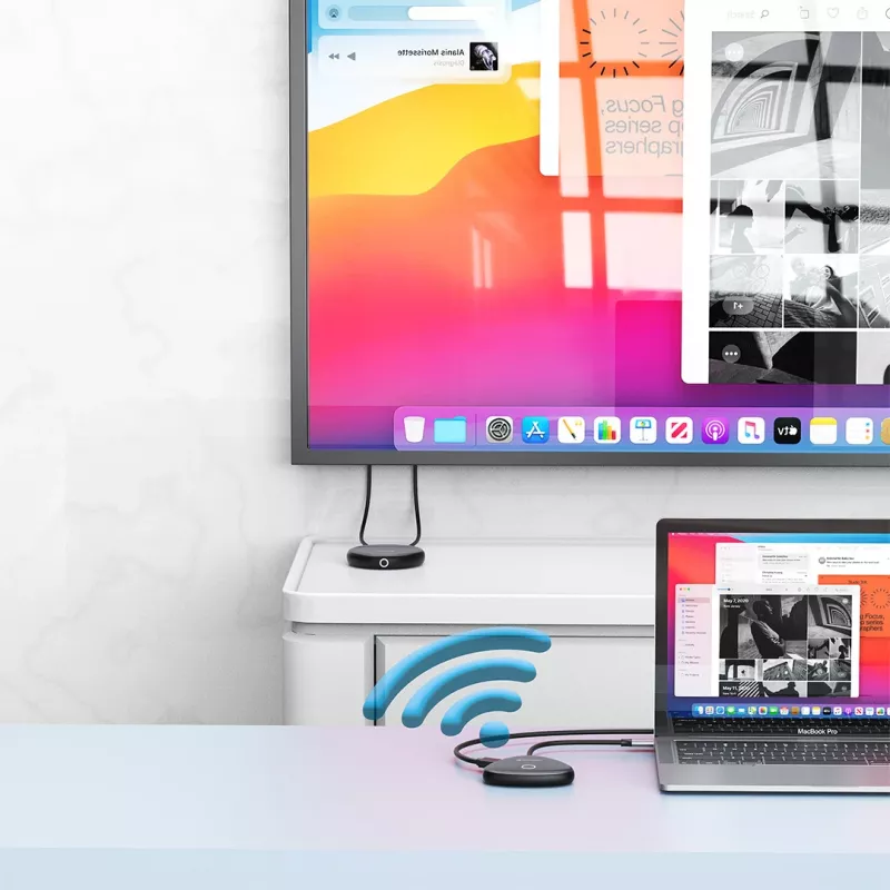 Adaptador de ecrã sem fios Verbatim Share My Screen USB-C 4K com hub WDA-02
