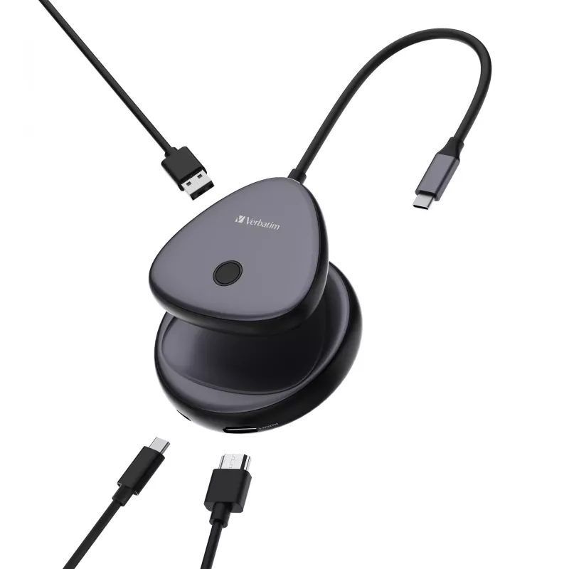 Adaptador de ecrã sem fios Verbatim Share My Screen USB-C 4K com hub WDA-02